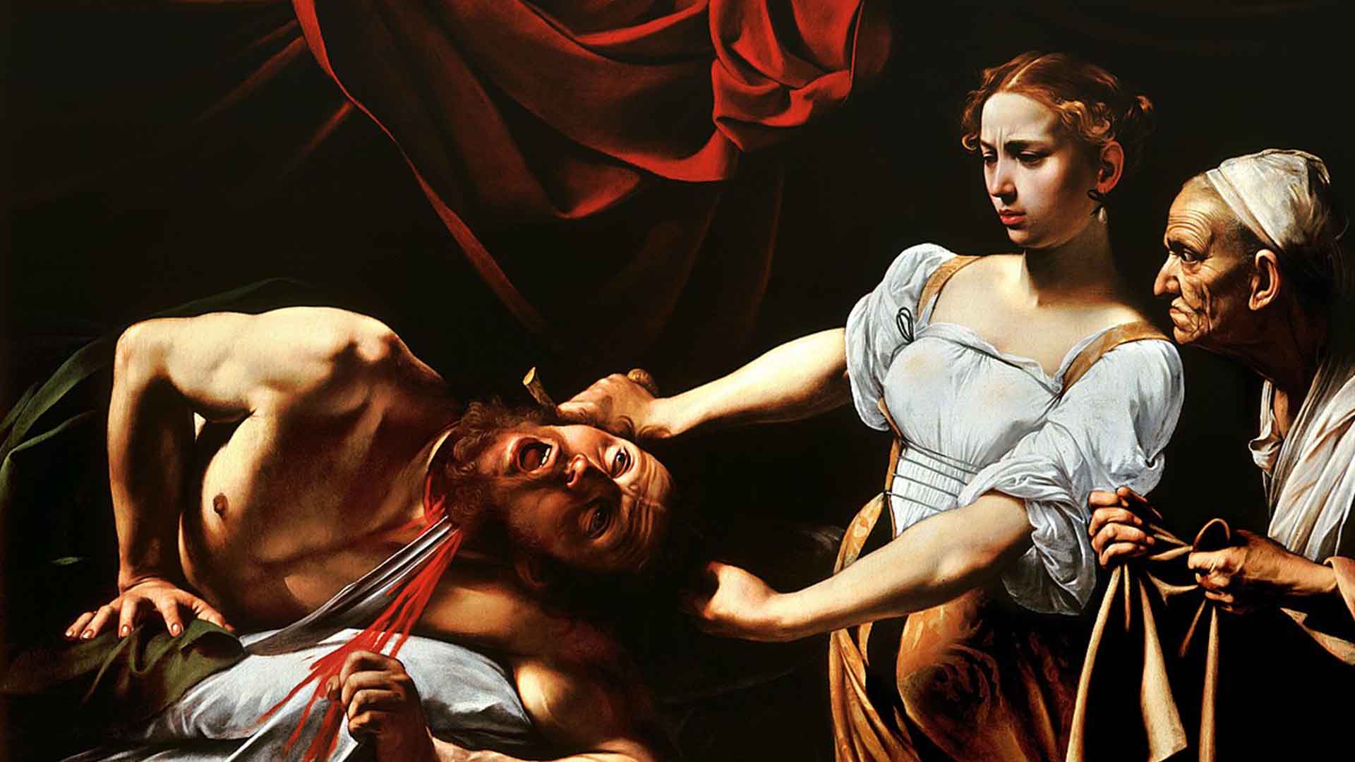 홀로페르네스의 목을 치는 유디트를 보라!