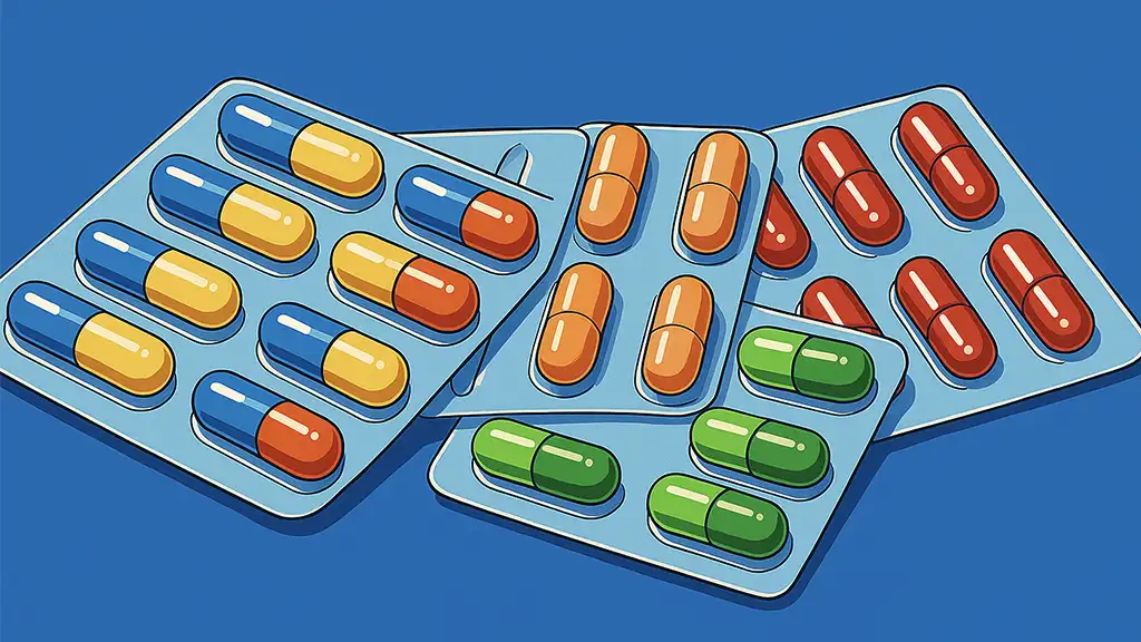 저울 위에 놓인 약병과 그래프 아이콘으로 NHS·NICE의 가치 기반 의료 평가를 시각화한 이미지
